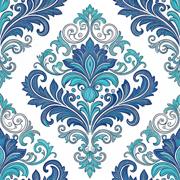 Papel pintado elegante con patrón de Damasco