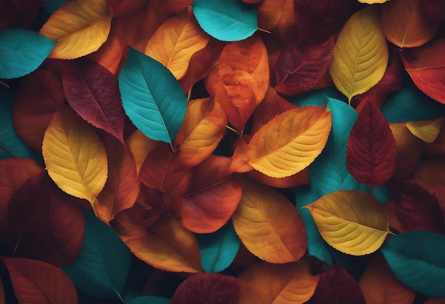Un papel pintado de fondo con un colorido patrón de hojas