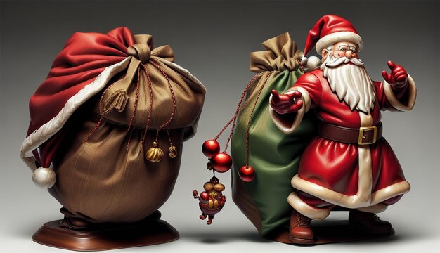 El papel pintado de la foto de Feliz Navidad Santa Claus Snowman 3d hace regalos de Navidad