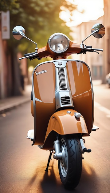 Papel pintado fresco del arte de la vespa de la motocicleta al aire libre