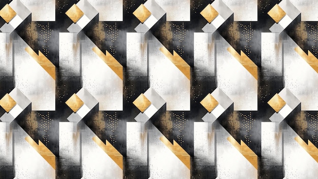 Papel pintado geométrico dorado y negro