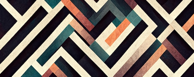 Papel pintado geométrico vintage Diseño abstracto Generativo Ai