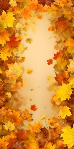 Un papel pintado con hojas de otoño