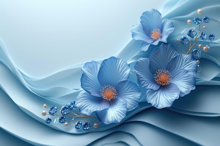 Papel pintado interior de techo impresible en 3D con flores violetas exquisitas de fondo de seda