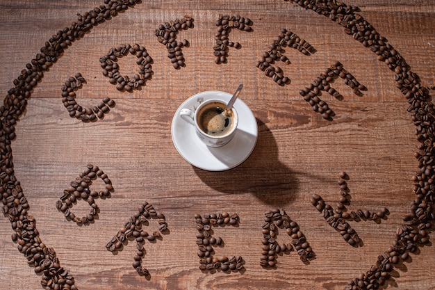 papel pintado de letras de café