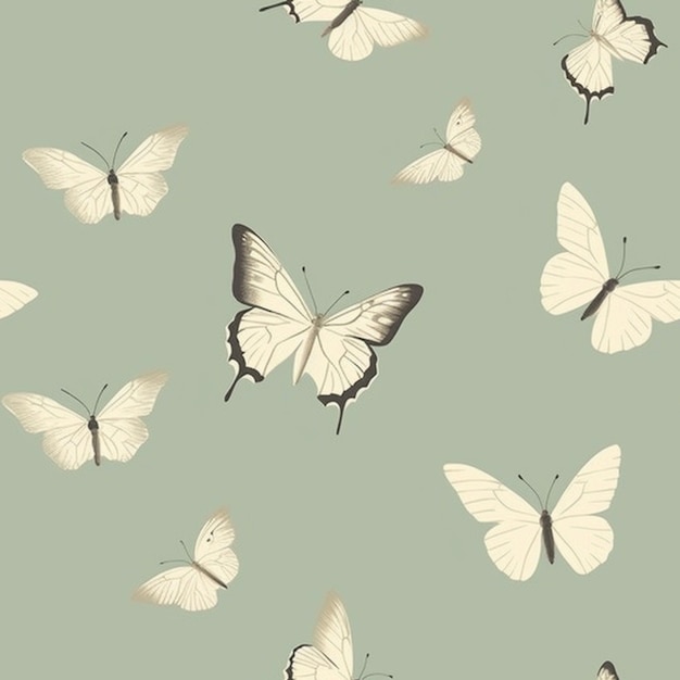 Un papel pintado con mariposas.