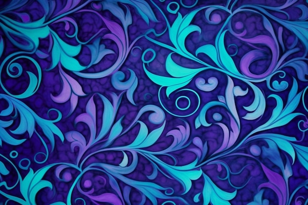 Foto papel pintado morado y azul con un diseño en espiral