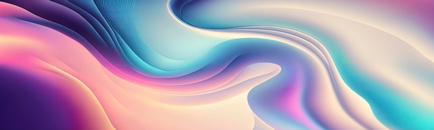 PAPEL PINTADO DE ONDAS LÍQUIDAS ABSTRACTAS PANORÁMICAS CON COLORES SUAVES IA generativa