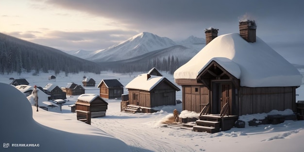 El papel pintado del paisaje cubierto de nieve de Siberia