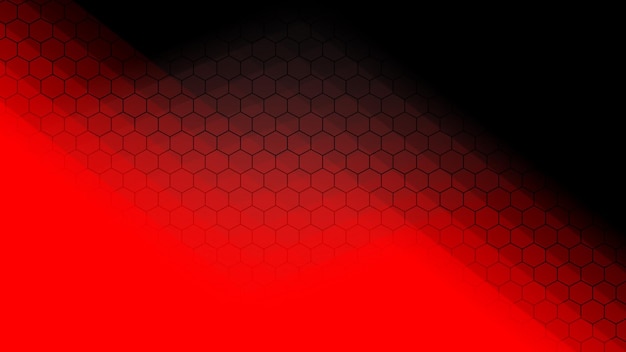 Papel pintado rojo y negro con un fondo negro y un patrón hexagonal rojo.