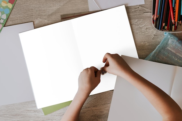 Papel png mockup crianças atividade de desenho design transparente