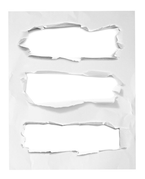 papel rasgado aislado sobre fondo blanco