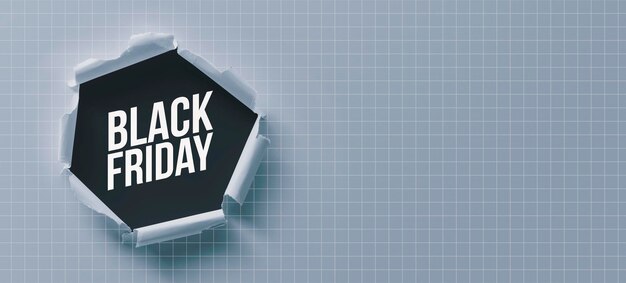 Foto papel rasgado e texto de black friday