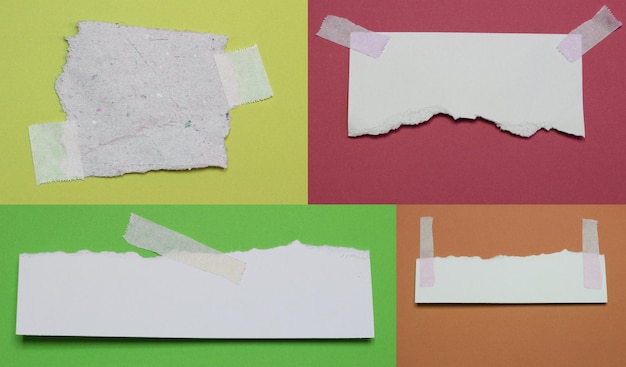 Foto papel rasgado rasgado com fita adesiva, espaço para sua mensagem