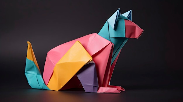 Papel de regalo de gato de origami colorido para regalos creativos