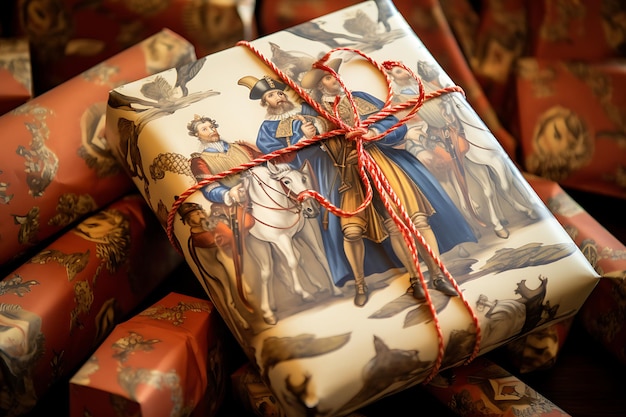 Papel de regalo y papel de regalo con temática de Sinterklaas