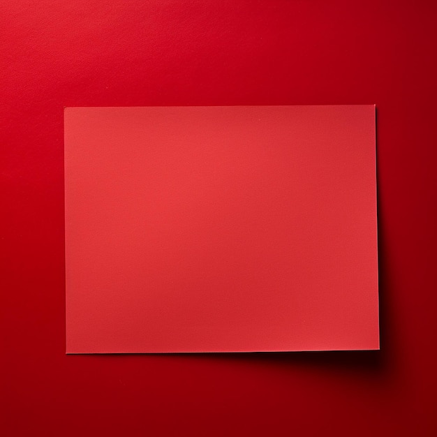 Foto un papel rojo suave sobre un fondo plano rojo
