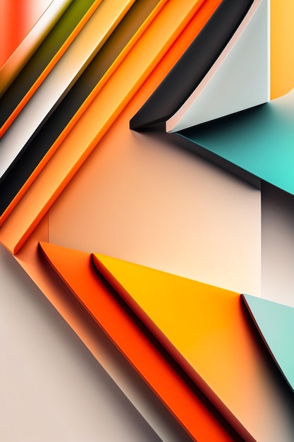 papel tapiz 3d realista formas geométricas coloridas