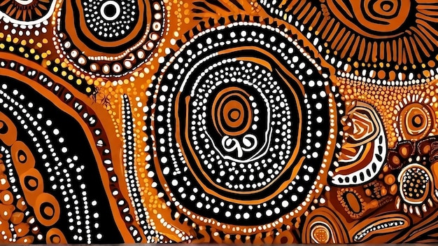 El papel tapiz abstracto aborigen del tiempo de ensueño del Outback