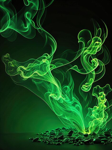 papel tapiz abstracto con un humo verde en movimiento