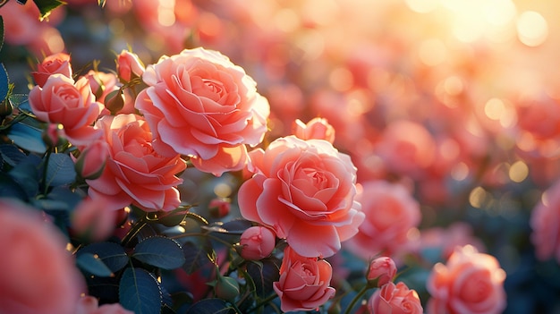 Foto el papel tapiz de la abundancia de rosas pastel rosadas en flor