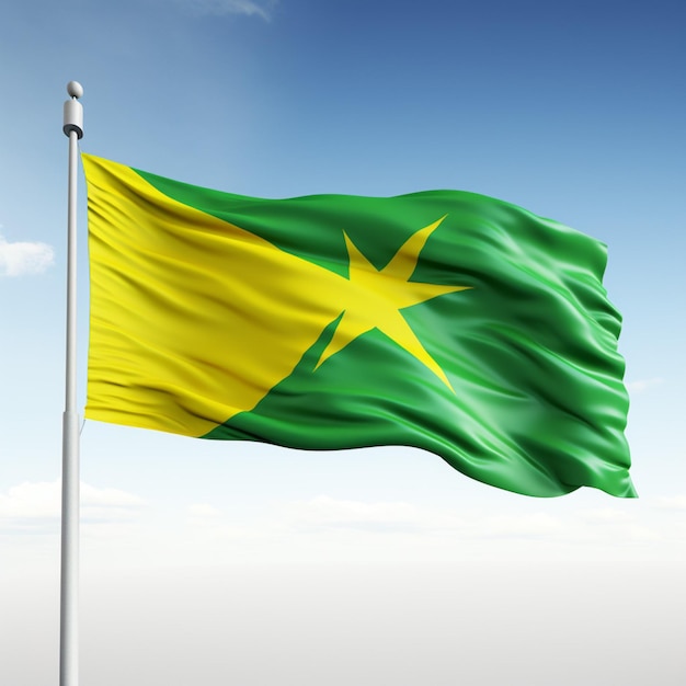 Papel tapiz de la bandera de Mauritania con fondo blanco