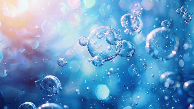 papel tapiz de burbujas de agua en un mar de colores azules explosivos