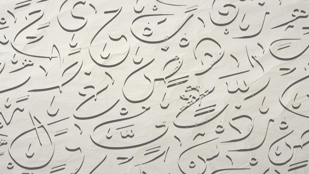 papel tapiz de caligrafía árabe en una pared blanca con un fondo negro entrelazado subtítulos entrelazando letras árabes