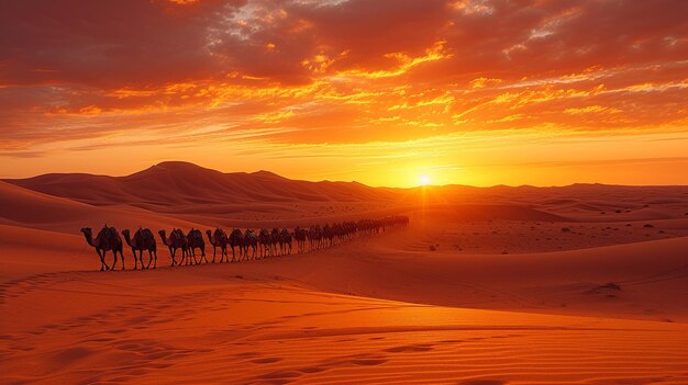 Foto el papel tapiz de la caravana de camellos hd 8k imagen fotográfica de stock