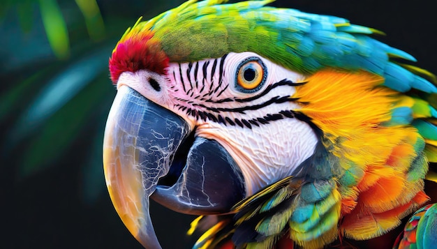 Foto el papel tapiz colorido de parrot 8k