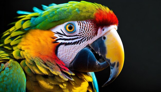 Foto el papel tapiz colorido de parrot 8k