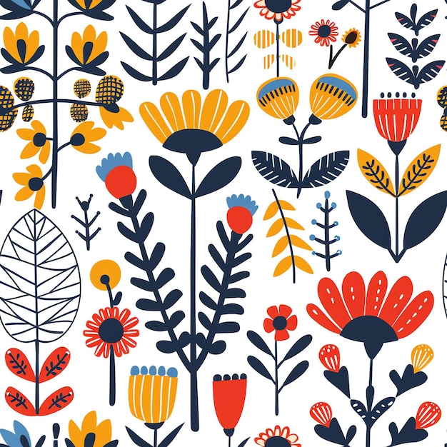 un papel tapiz colorido con una variedad de flores y hojas
