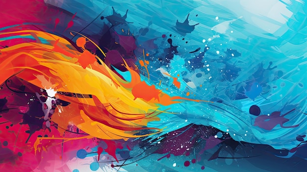 Papel tapiz deportivo abstracto con líneas de movimiento dinámico y explosiones de color