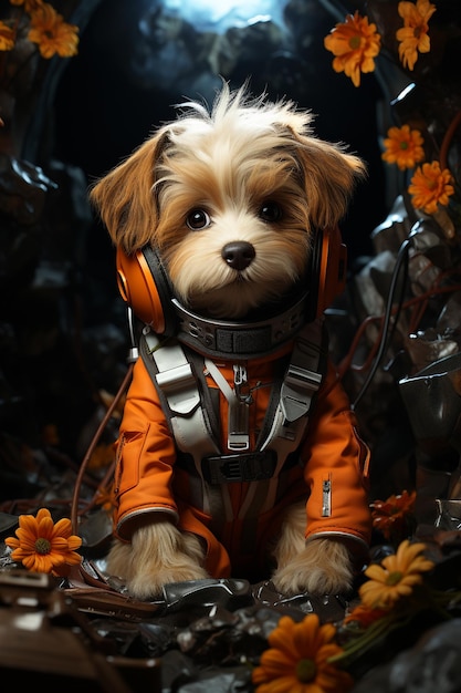 papel tapiz de dibujos animados de cachorro astronauta