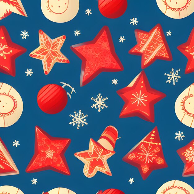 Papel tapiz de diseño vintage de elementos aleatorios de patrón de elementos navideños