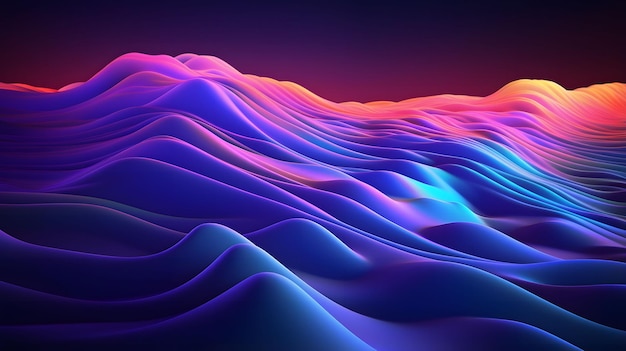 un papel tapiz para el escritorio Neon Galaxy Waves