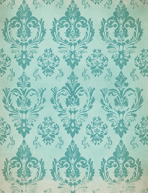 un papel tapiz floral azul y verde con un diseño floral