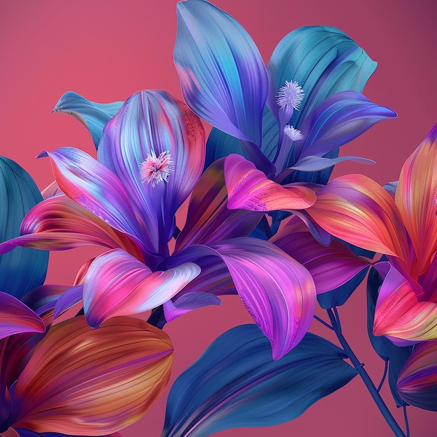 papel tapiz floral de colores vibrantes