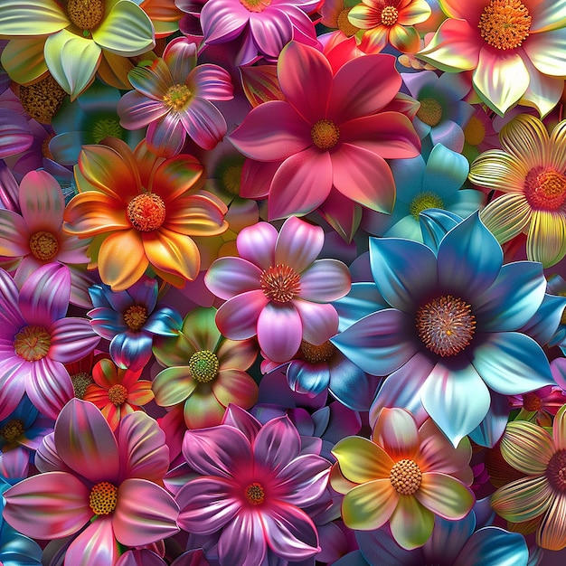 papel tapiz floral de colores vibrantes