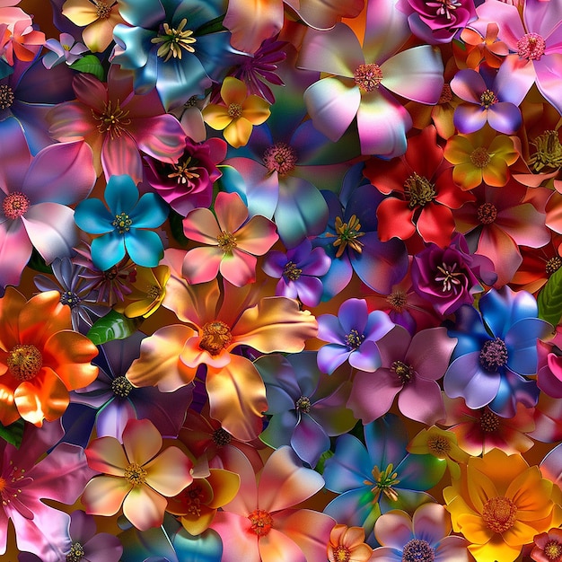 papel tapiz floral de colores vibrantes
