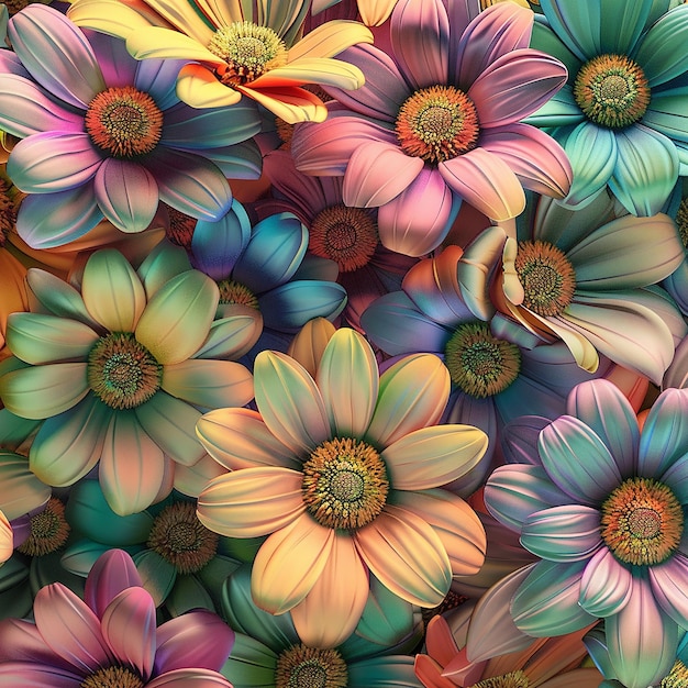 papel tapiz floral de colores vibrantes