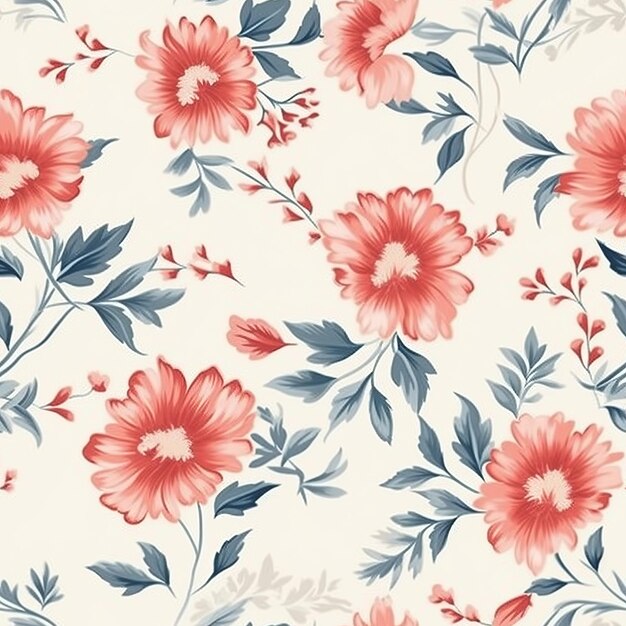 Un papel tapiz floral que es rosa y azul.