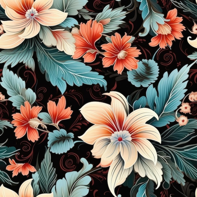 papel tapiz de flores sin costuras de colores