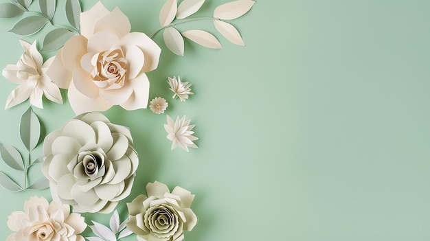 un papel tapiz con flores y hojas de papel