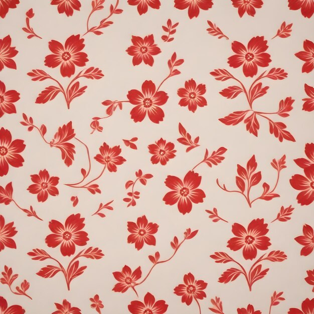 un papel tapiz con flores y hojas rojas