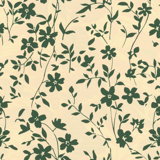 un papel tapiz con flores verdes y hojas verdes