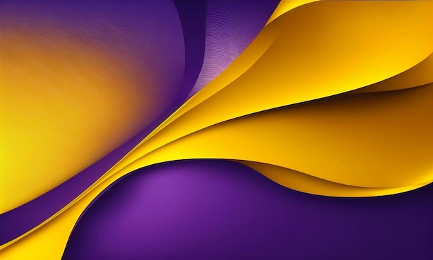 Papel tapiz de fondo amarillo y violeta abstracto de textura de velos de ondas Composición de formas dinámicas