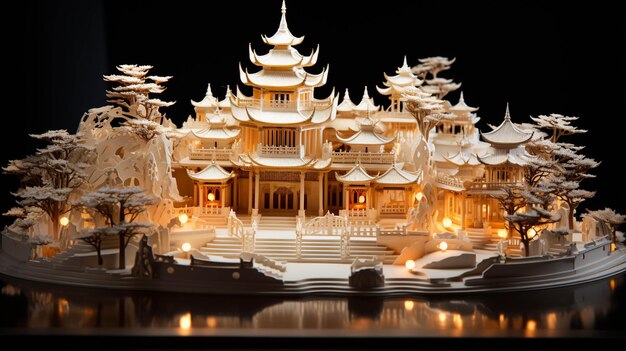 Papel tapiz de fondo creativo de fotografía de alta definición de arquitectura china