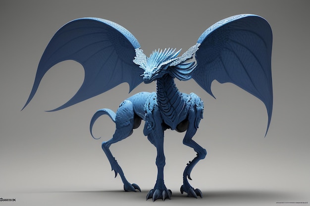 Papel tapiz de fondo de ilustración de dragón legendario Diseño de monstruo de Pegaso con alas de relámpago