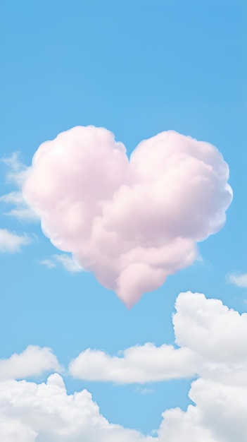 papel tapiz en forma de nube en forma de corazón